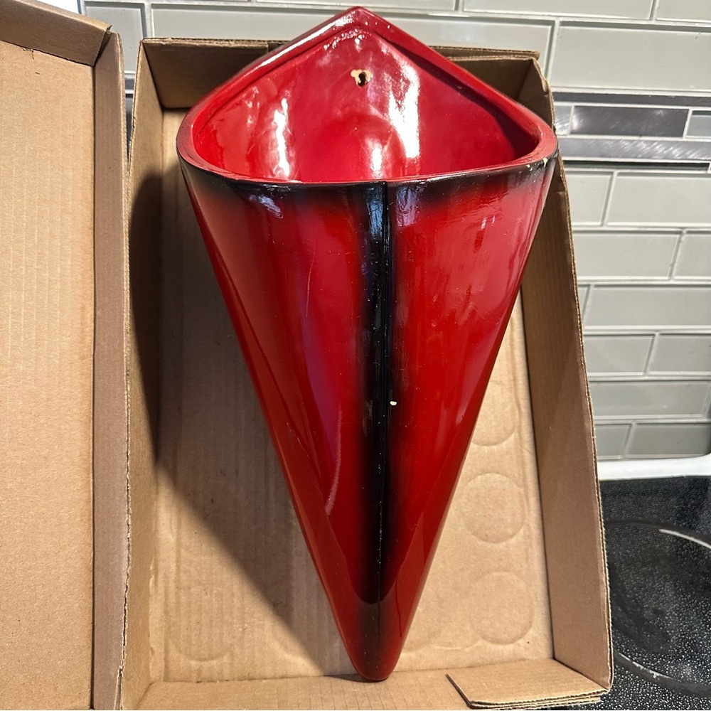 Red and Black Wall Vase